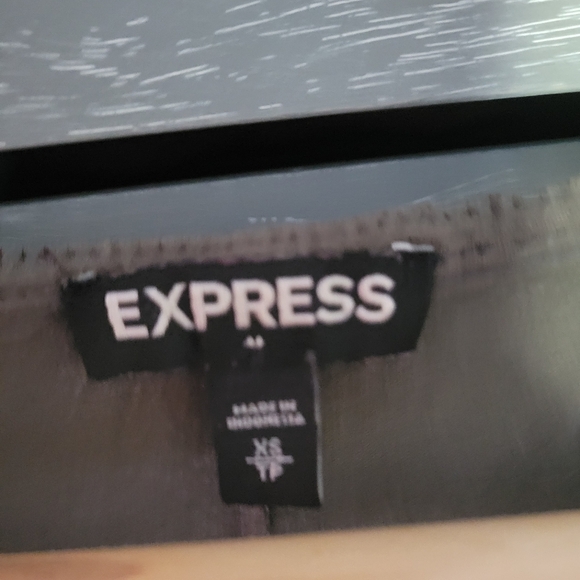 Flowy Olive Green Express Long Sleeve Criss Cross/Lace Up Dress XS - Picture 2 of 3